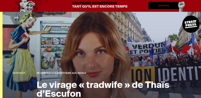 STREETPRESS : Le virage « tradwife » de Thaïs d’Escufon